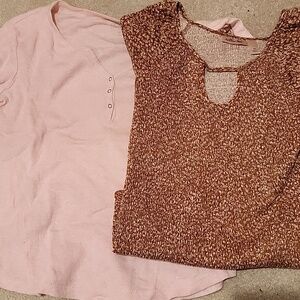 Willow Pink and Brown Women's Tops Lot Of 2